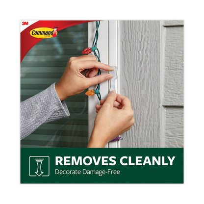 All Weather Hooks and Strips, Small, Plastic, Clear, 16 Clips and 20 Strips/Pack