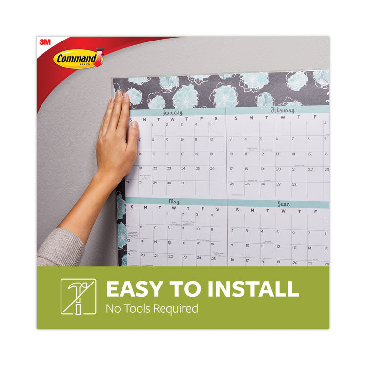 Poster Strip Pairs, Holds up to 1 lb, 0.63" x 1.75", White, 12/Pack