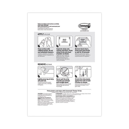 Poster Strip Pairs, Holds up to 1 lb, 0.63" x 1.75", White, 12/Pack