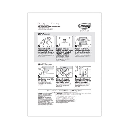 Poster Strip Pairs, Holds Up to 1 lb, 1.63" x 2.75", White, 256/Pack
