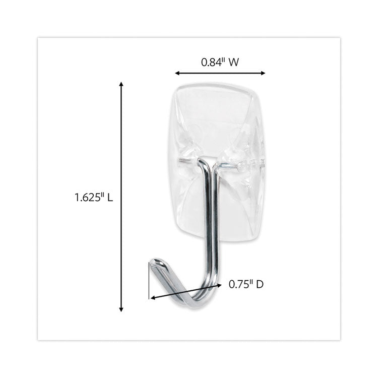 Small Clear Toggle-Wire Hooks, Metal Wire, Silver/Clear, Supports 0.5 lb, 9/Pack