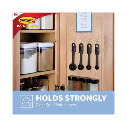 Small Clear Toggle-Wire Hooks, Metal Wire, Silver/Clear, Supports 0.5 lb, 9/Pack