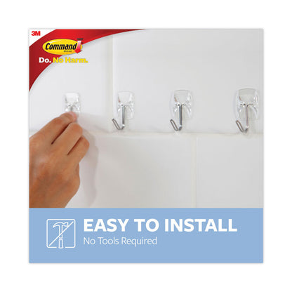 Small Clear Toggle-Wire Hooks, Metal Wire, Silver/Clear, Supports 0.5 lb, 9/Pack