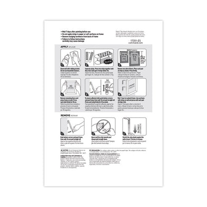 Damage-Free Hanging Picture Hanging Strip Pairs, Holds Up to 2.5 lb, Medium: 0.75" x 2.75", White, 4/Set, 50 Sets/Carton