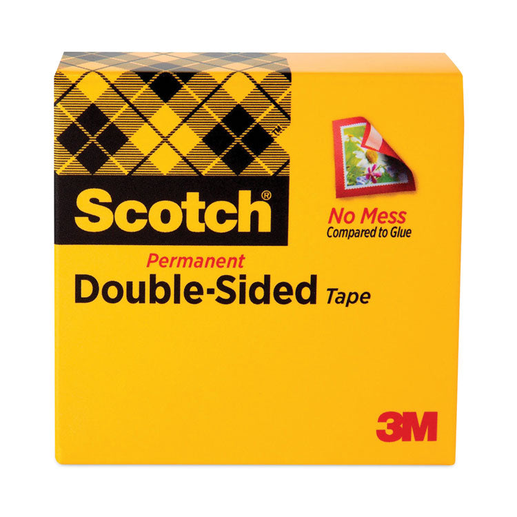Double-Sided Tape, 1" Core, 0.5" x 75 ft, Clear
