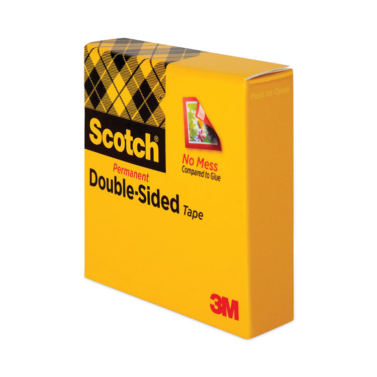Double-Sided Tape, 1" Core, 0.5" x 75 ft, Clear