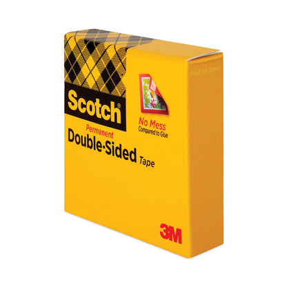 Double-Sided Tape, 1" Core, 0.5" x 75 ft, Clear