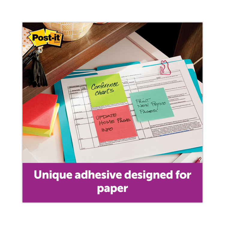 Note and Flag Dispenser, For 3 x 3 Pads, Black/Clear, Includes 45-Sheet Canary Super Sticky Pop-up Pad, (50) 1" Flags