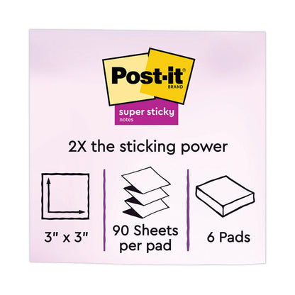 Pop-up 3 x 3 Note Refill, 3" x 3", Supernova Neons Collection Colors, 90 Sheets/Pad, 6 Pads/Pack