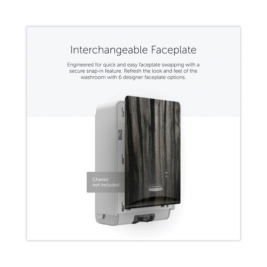 ICON Faceplate for Automatic Soap and Sanitizer Dispenser, 8.25 x 22 x 12.12, Ebony Woodgrain