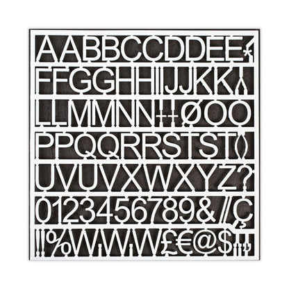 Set of Plastic Letter Board Letters, Numbers and Symbols, 1" Tall, White Characters, 270 Pieces