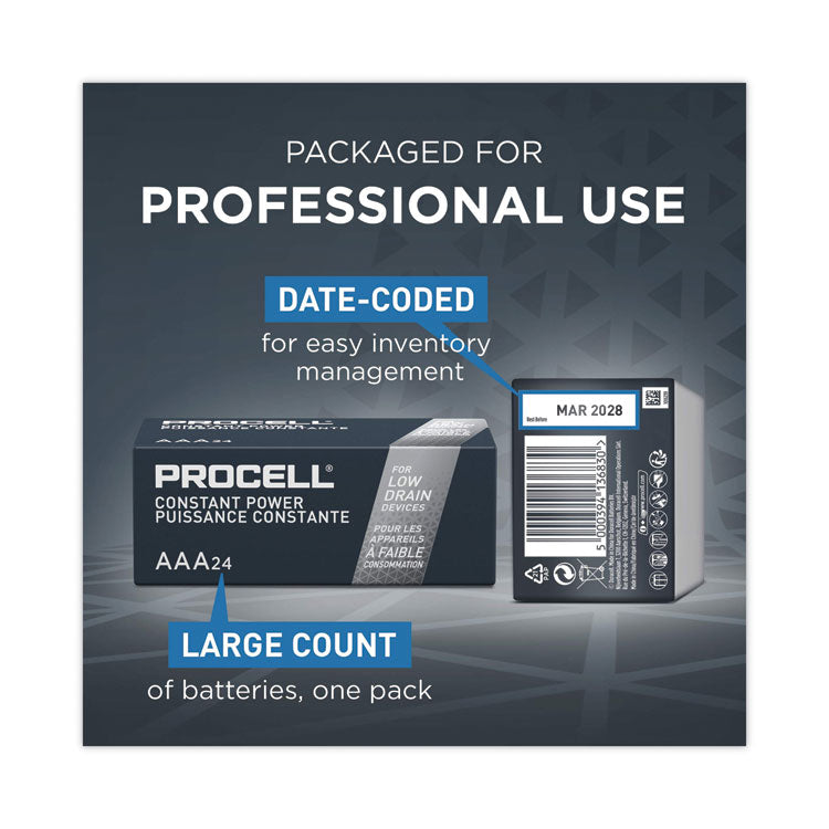 Professional Alkaline AAA Batteries, 144/Carton