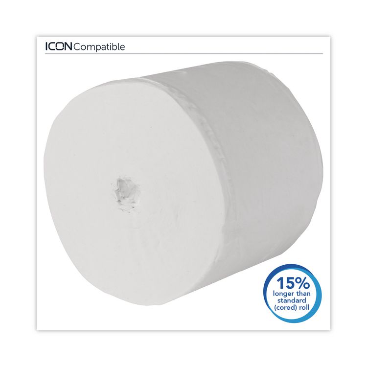 Essential Extra Soft Coreless Standard Roll Bath Tissue, Septic Safe, 2-Ply, White, 800 Sheets/Roll, 36 Rolls/Carton