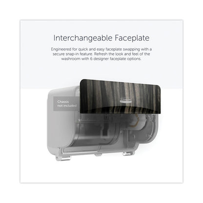 ICON Faceplate for Coreless Standard Roll Toilet Paper Dispenser, 3.56 x 12 x 1.5, Ebony Woodgrain