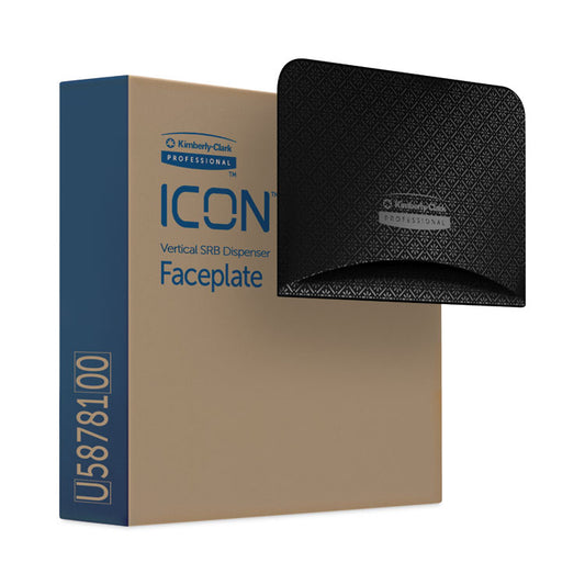 ICON Faceplate for Coreless Standard Roll Toilet Paper Dispenser, 4.25 x 6 x 1.5, Black Mosaic
