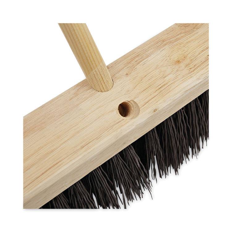 Tapered End Broom Handle, Lacquered Wood, 1.13" dia x 60", Natural