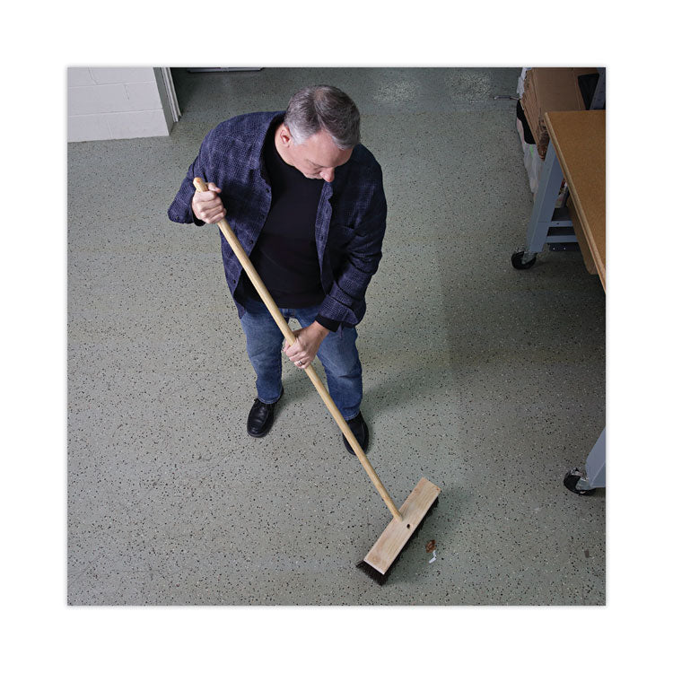 Tapered End Broom Handle, Lacquered Wood, 1.13" dia x 60", Natural