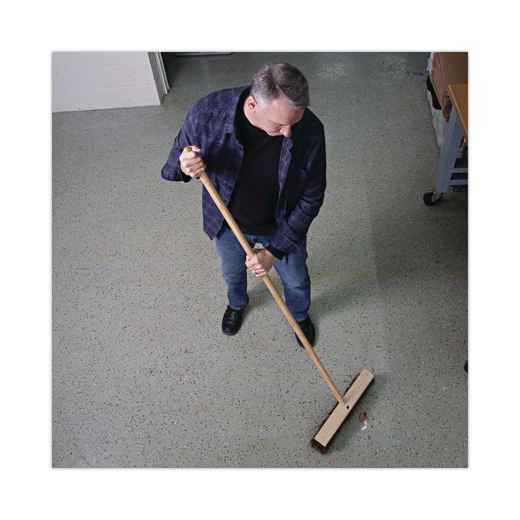 Heavy-Duty Threaded End Lacquered Hardwood Broom Handle, 1.13" dia x 60", Natural