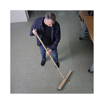 Metal Tip Threaded Hardwood Broom Handle, 1.13" dia x 60", Natural