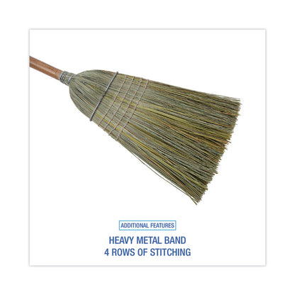 Warehouse Broom, Yucca Corn Fiber Bristles, 56" Overalll Length, Natural, 12/Carton