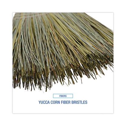 Warehouse Broom, Yucca Corn Fiber Bristles, 56" Overalll Length, Natural, 12/Carton
