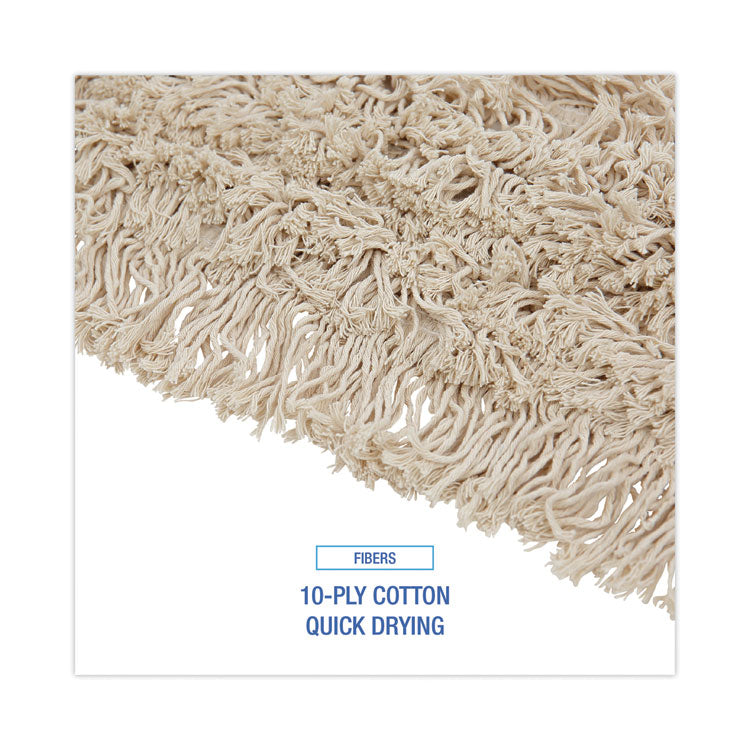 Industrial Dust Mop Head, Cotton, 18 x 3, White