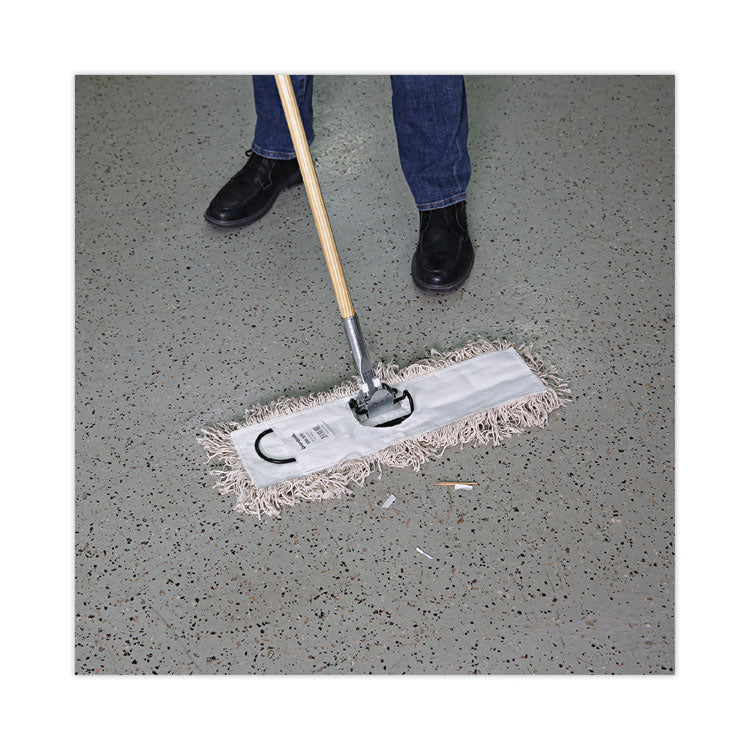 Industrial Dust Mop Head, Cotton, 18 x 3, White