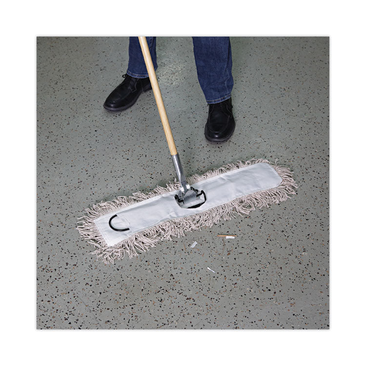 Industrial Dust Mop Head, Cotton, 24 x 3, White
