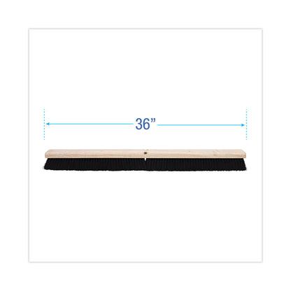 Floor Brush Head, 2.5" Black Tampico Fiber Bristles, 36" Brush
