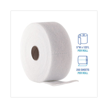 TrapEze Disposable Dusting Sheets, 5" x 125 ft, White, 250 Sheets/Roll, 2 Rolls/Carton