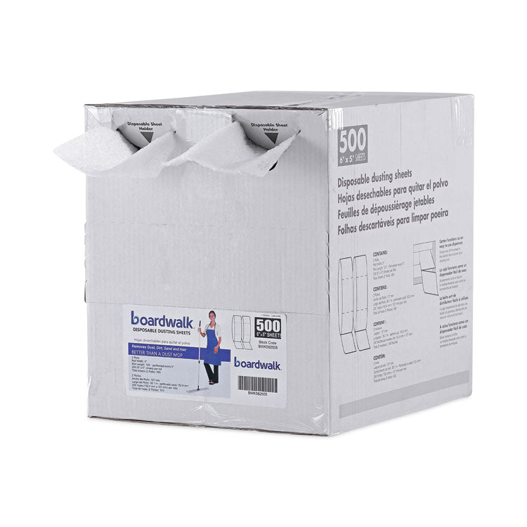 TrapEze Disposable Dusting Sheets, 5" x 125 ft, White, 250 Sheets/Roll, 2 Rolls/Carton
