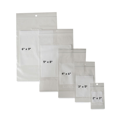 Write-On Poly Bags, 2 mil, 2" x 3", Clear, 1,000/Carton