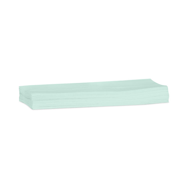 Low-Lint Cleaning Cloth, 1-Ply, 14 x 16.34, Unscented, Turquoise, 120/Pack, 4 Packs/Carton