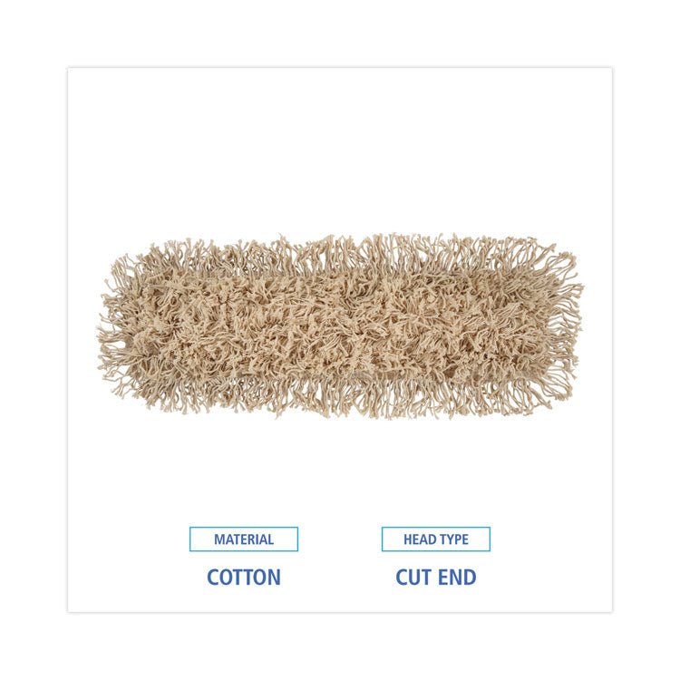 Industrial Dust Mop Head, Hygrade Cotton, 24 x 5, White