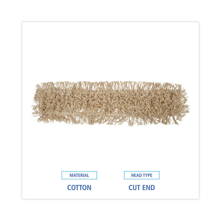Industrial Dust Mop Head, Washable, Hygrade Cotton, 36 x 5, White