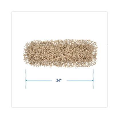 Industrial Dust Mop Head, Hygrade Cotton, 24 x 5, White