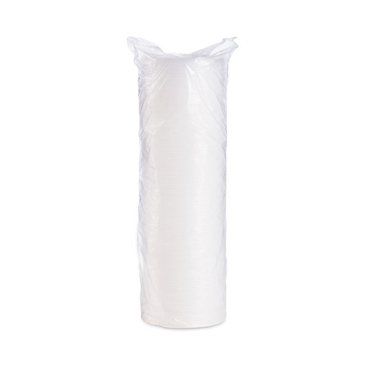 Non-Vented Cup Lids, Fits 5 oz to 16 oz Food Containers/30 oz to 32 oz Hot Cups, Plastic, Translucent, 100/Pack, 10 Packs/CT