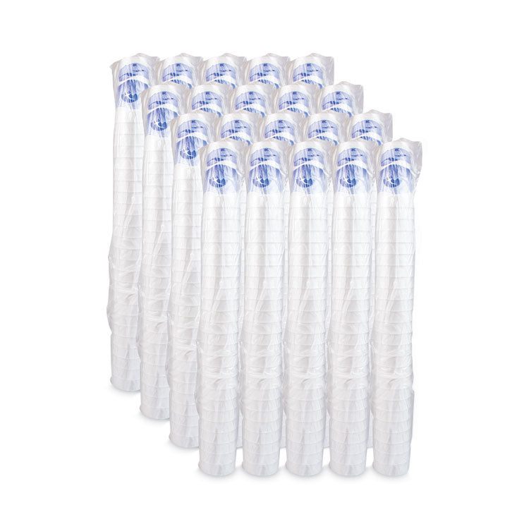 Horizon Hot/Cold Foam Drinking Cups, 20 oz, White/Blueberry, 25/Bag, 20 Bags/Carton