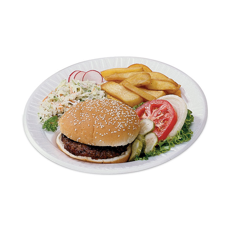 Quiet Classic Laminated Foam Dinnerware Plate, 9" dia, White, 125/Pack