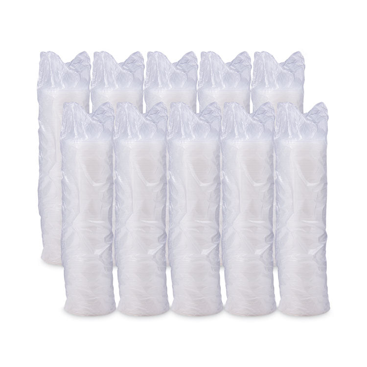 Lift n' Lock Plastic Hot Cup Lids, With Straw Slot, Fits 10 oz to 14 oz Hot Cups, Translucent, 100/Sleeve, 10 Sleeves/Carton