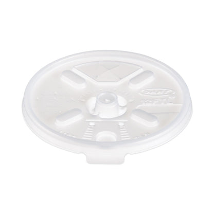 Lift n' Lock Plastic Hot Cup Lids, With Straw Slot, Fits 10 oz to 14 oz Hot Cups, Translucent, 100/Sleeve, 10 Sleeves/Carton