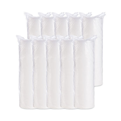 Plastic Lids for Foam Cups, Bowls and Containers, Flat, Vented, Fits 6 oz to 32 oz, Translucent, 100/Pack, 10 Packs/Carton