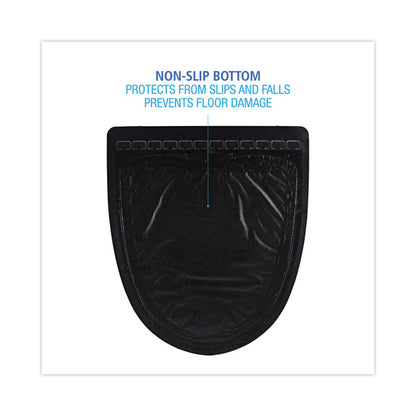 Disposable Urinal Floor Mat 2.0, Shield-Shaped, Black/Gray Slip-Resistant Surface, 17.5" x 20", 6/Carton