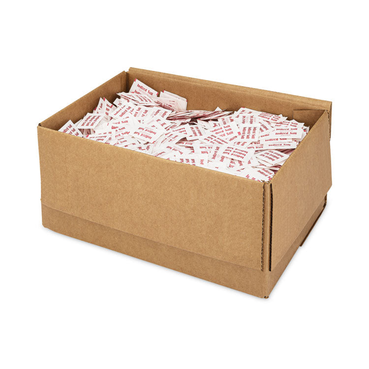Iodized Salt Packets, 0.75 g Packet, 3,000/Box