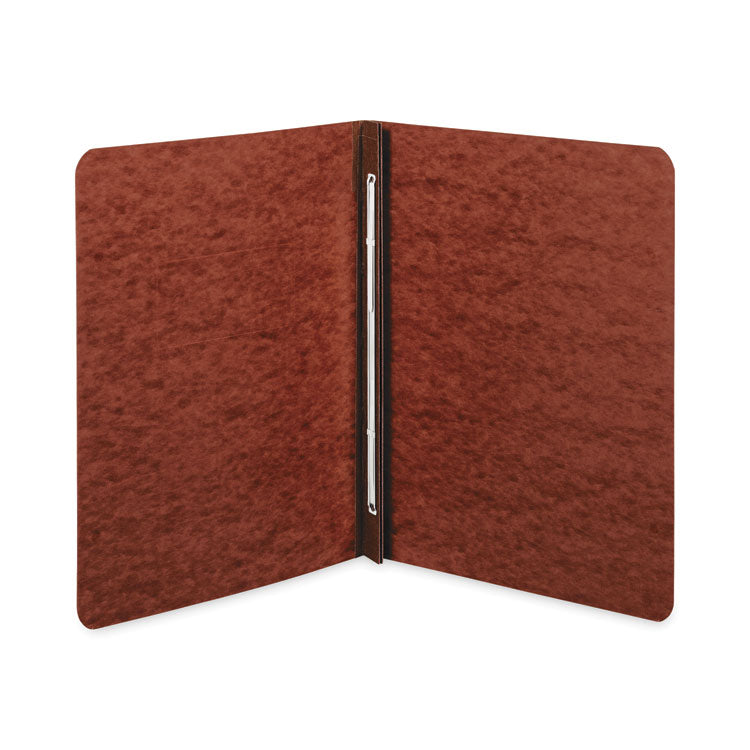 Pressboard Report Cover with Tyvek Reinforced Hinge, Two-Piece Prong Fastener, 3" Capacity, 8.5 x 11, Red/Red