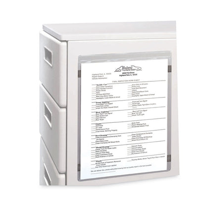 Magnetic Shop Ticket Holders, Super Heavy-Duty, Top Load 8.5 x 11 Insert, Clear Front, 15/Box