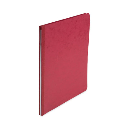 Pressboard Report Cover with Tyvek Reinforced Hinge, Two-Piece Prong Fastener, 3" Capacity, 8.5 x 11, Red/Red