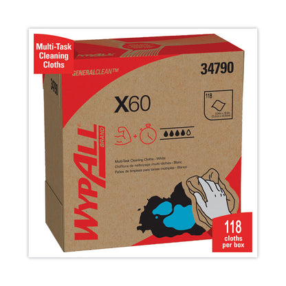 General Clean X60 Cloths, POP-UP Box, 8.34 x 16.8, White, 118/Box, 10 Boxes/Carton