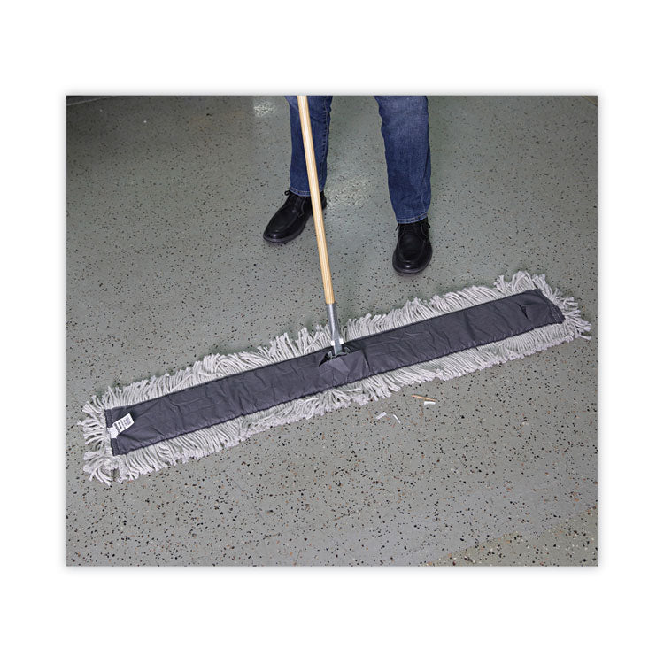 Disposable Dust Mop Head, Cotton/Synthetic Fibers, 48 x 5, White