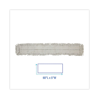 Disposable Dust Mop Head, Cotton, Cut-End, 60 x 5